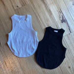 2 x dissh ribbed corset cut tank top